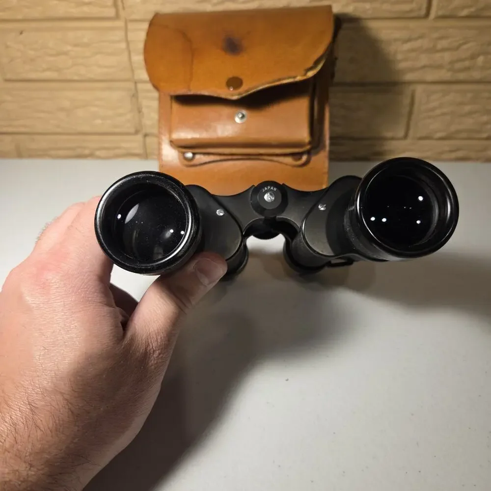 Tower Vintage Binoculars Coated Optics 7 x 50mm Black w/ case & compact bonus!